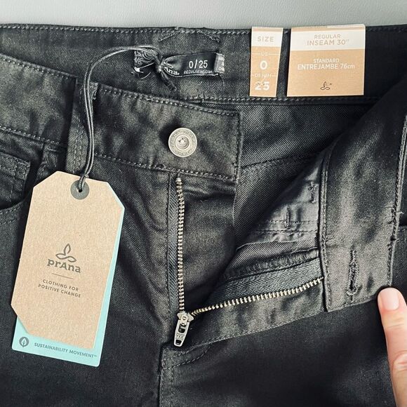 Prana Oday Jean Regular Inseam Black Out Size 0/25 - Picture 14 of 15